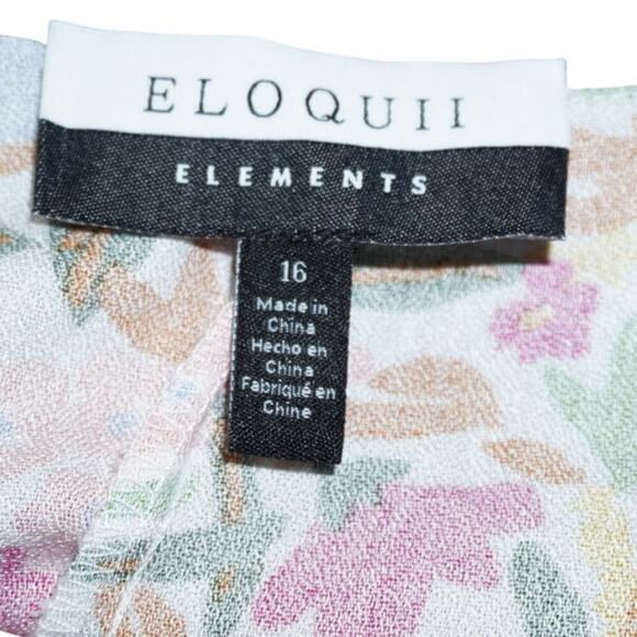 Eloquii Elements Colorful Floral Belted Maxi Shirt Dress - Size 16 - Picture 10 of 10